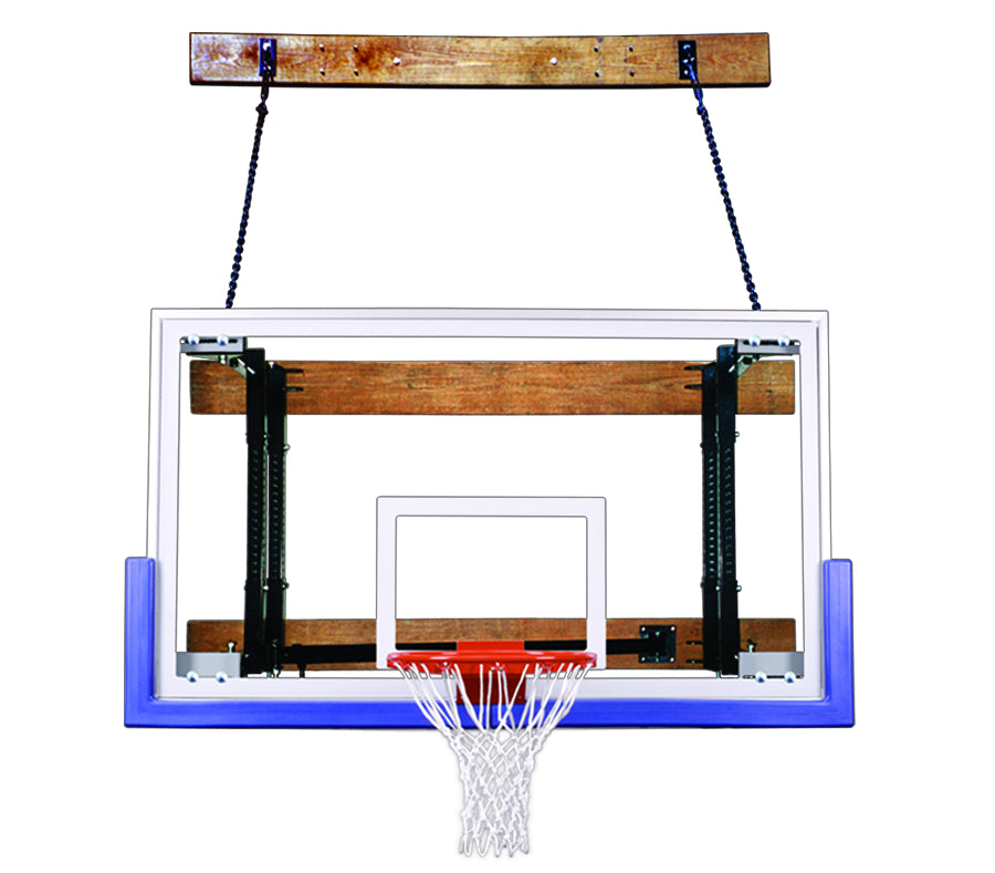 First Team FoldaMount68 Triumph Folding Wall Mounted Basketball Goal - 42" x72" Tempered Glass