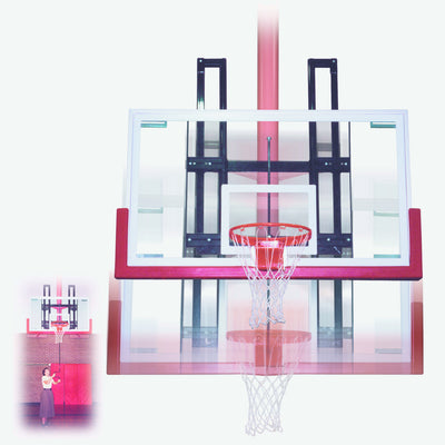 First Team SuperMount23 Tradition Wall Mounted Basketball Goals - 48"x72" Tempered Glass
