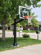 Ironclad Triple Threat In Ground Basketball Goal - 36"x54" Tempered Glass - 5" pole