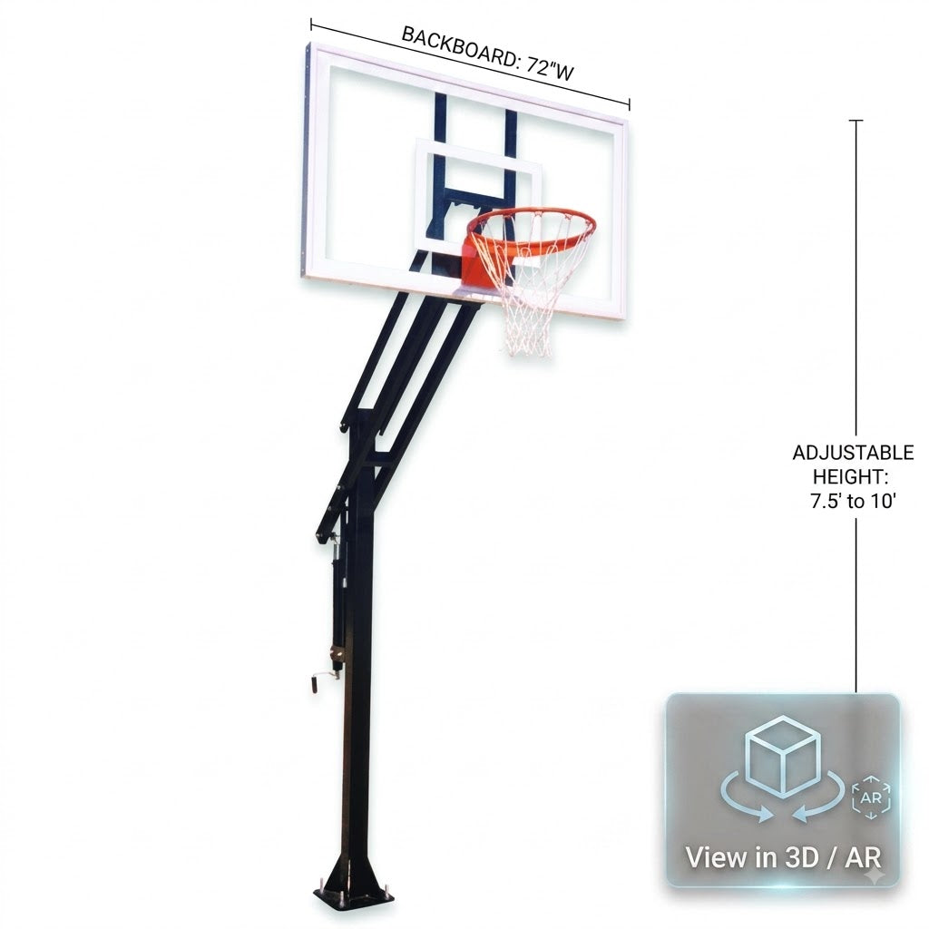 First Team Attack In Ground Adjustable Basketball Goal