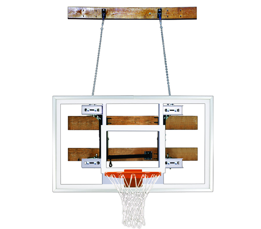 First Team FoldaMount46 Pro Wall Mounted Basketball Goal - 36"x60" Tempered Glass