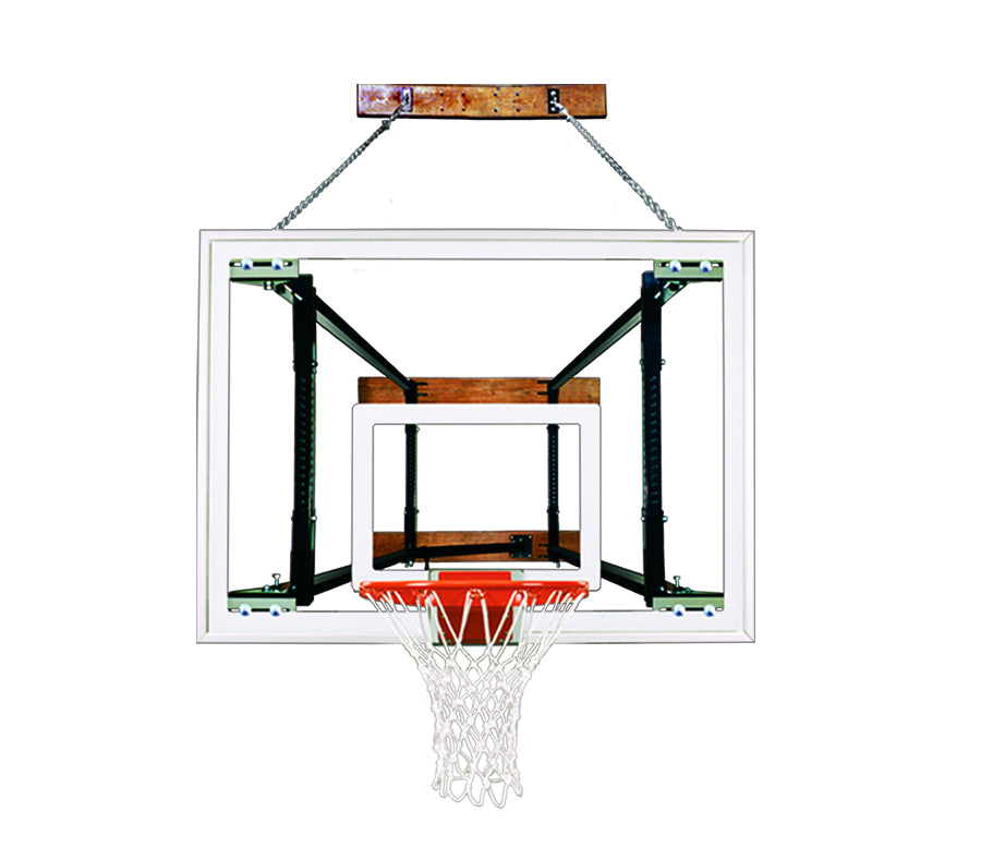 First Team FoldaMount82 Maverick Wall Mounted Basketball Goal - 40"x54" Tempered Glass