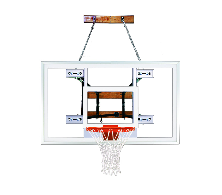 First Team FoldaMount82 Pro Wall Mounted Basketball Goal - 36"x60" Tempered Glass