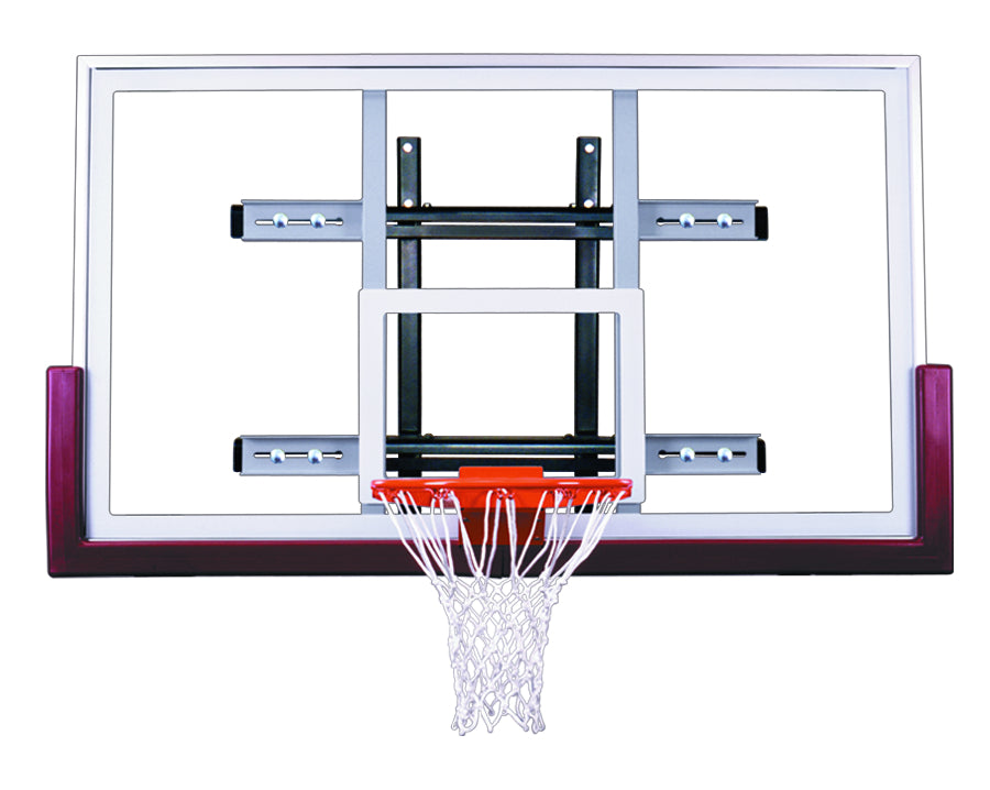 First Team PowerMount Competitor Wall Mounted Basketball Goal - 42"x72" Tempered Glass