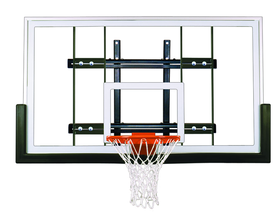 First Team PowerMount Contender Wall Mounted Basketball Goal - 42"x72" Tempered Glass