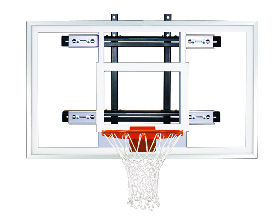 First Team PowerMount Pro Wall Mounted Basketball Goal - 36"x60" Tempered Glass