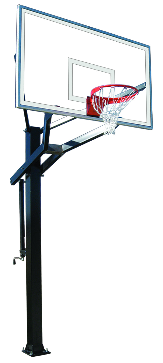 First Team PowerHouse 672 In Ground Basketball Goal - 42" x72" Tempered Glass